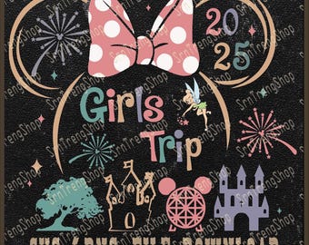 2025 Girls Disney Trip Shirt Png, Holiday Disney Wonderful Castle Vacation Png, Besties Disney Trip Matching Shirt Png