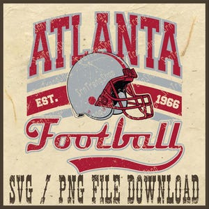 Atlanta Football Png, Vintage Style Atlanta Football Svg, Game Day Shirt Design, Cheap Png, Atlanta Fan Tshirt Png, Football Season Atlanta