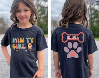 Paw-Ty Kids Shirt, Let's Pawty Puppy Birthday Tshirt, Dog Birthday Party Tee, Matching Family Shirt, Pet Animal Shirt, Dog Paw Shirt, BP