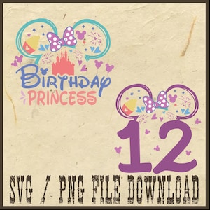 Custom Birthday Princess Png, Disney Birthday Girl Png, Personalizated Birthday Girl Png, Birthday Girl Png, Disney Birthday Party Gift Png