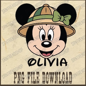 Aangepaste Disneyworld png, Mickey Minnie png, gepersonaliseerde naam png, Safari Animal Kingdom png, Minnie Coquette Bow png, Disney Safari Trip png
