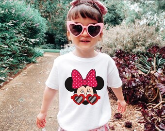 Minnie Mouse Shirt, Minnie Disney Tshirt, Matching Glasses Tee, Minnie Head Shirt, Coquette Bow Tee, Disneyland Shirt, Disney Trip Shirt