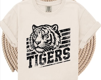 Vintage Style Tigers Mascot Shirt, Tigers Football Shirt, Tigers Game Day Shirt, Tiger School Mascot Shirt, Tiger Baseball Shirt