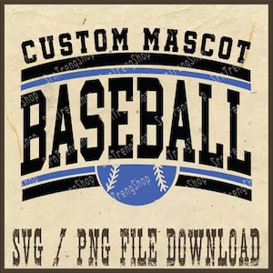 Custom Baseball Mascot Png, Personalized Baseball Team Svg, School Baseball Squad Png, Local Baseball Team Svg, Baseball Gift Png