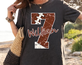 Custom Football Name Number Shirt, Personalized Football Player Name Tee, Football Jersey Number Shirt