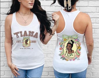 Tiana Princess Tank Top, Disney Princess Crop Top, Black Princess and Frog Racerback, Magical Vacation V-Neck, Magic Kingdom V-Neck