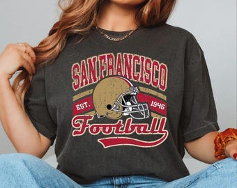 San Francisco Football Shirt, Vintage Style Football Tshirt, San Francisco Fan Tee, Football Birthday Shirt, Game Day Football Shirt