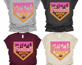 Football Birthday Boy Girl Ice Cream Shirt, Football Mom Dad Sister Boy Family Birthday Tee, Football Party Shirt