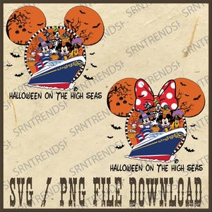 Halloween Cruise 2025 Png, Halloween On The High Seas Png, Halloween Disney Cruise Family Png, Halloween Cruise Squad Png, Spooky Cruise Png