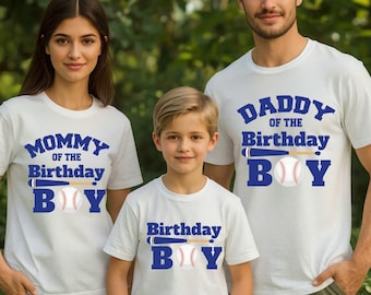 Custom Birthday Boy Family Shirt, Baseball Player Text Tshirt, Custom Baseball Family Matching Tee, Baseball Game Day Shirt, Gift for Her