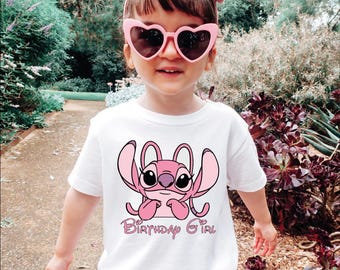Stitch Angel Birthday Girl Shirt, Lilo Birthday Girl Shirt, Lilo and Angel Shirt, Sticht Birthday Shirt