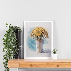 Boeket aquarel schilderen, kunst aan de muur aquarel boeket, aquarel boeket afdrukken, boeket schilderij Home Art