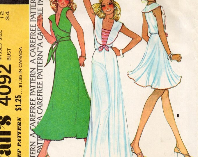 1970's Vogue Paris Original 2576 Dress, Lanvin Sewing Pattern, Bi Color ...