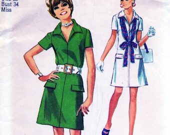 1970's Vogue Paris Original 2576 Dress, Lanvin Sewing Pattern, Bi Color ...