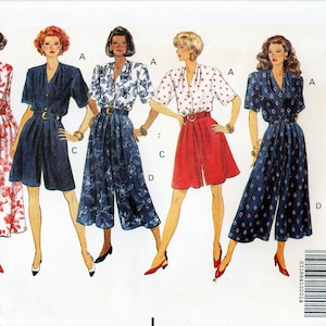 Puede incluir: Un patrón de costura para cuatro estilos diferentes de pantalones capri. El patrón es de Butterick y es para las tallas 12-14-16. El patrón incluye un estampado floral, un estampado de mezclilla, un estampado azul y blanco y un estampado de lunares rojos y blancos.