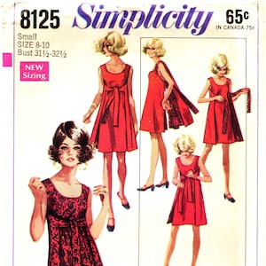 Simplicity 8125 Jiffy Womens Reversible Wrap Dress Pattern Sleeveless 1960s Vintage Sewing Pattern Size Medium 12 14 Bust 34 36 or Small Etsy Ireland