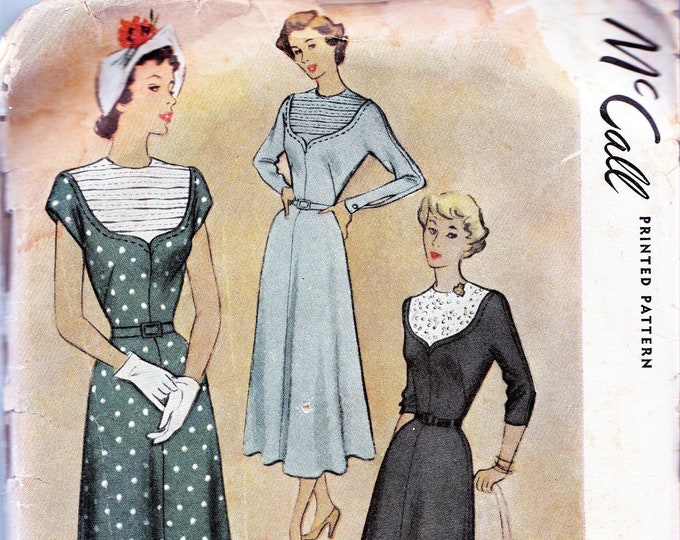 1940s Dress Sewing Pattern, Rare 40s, 50s Fashion Pattern, Mccall 7720 ...