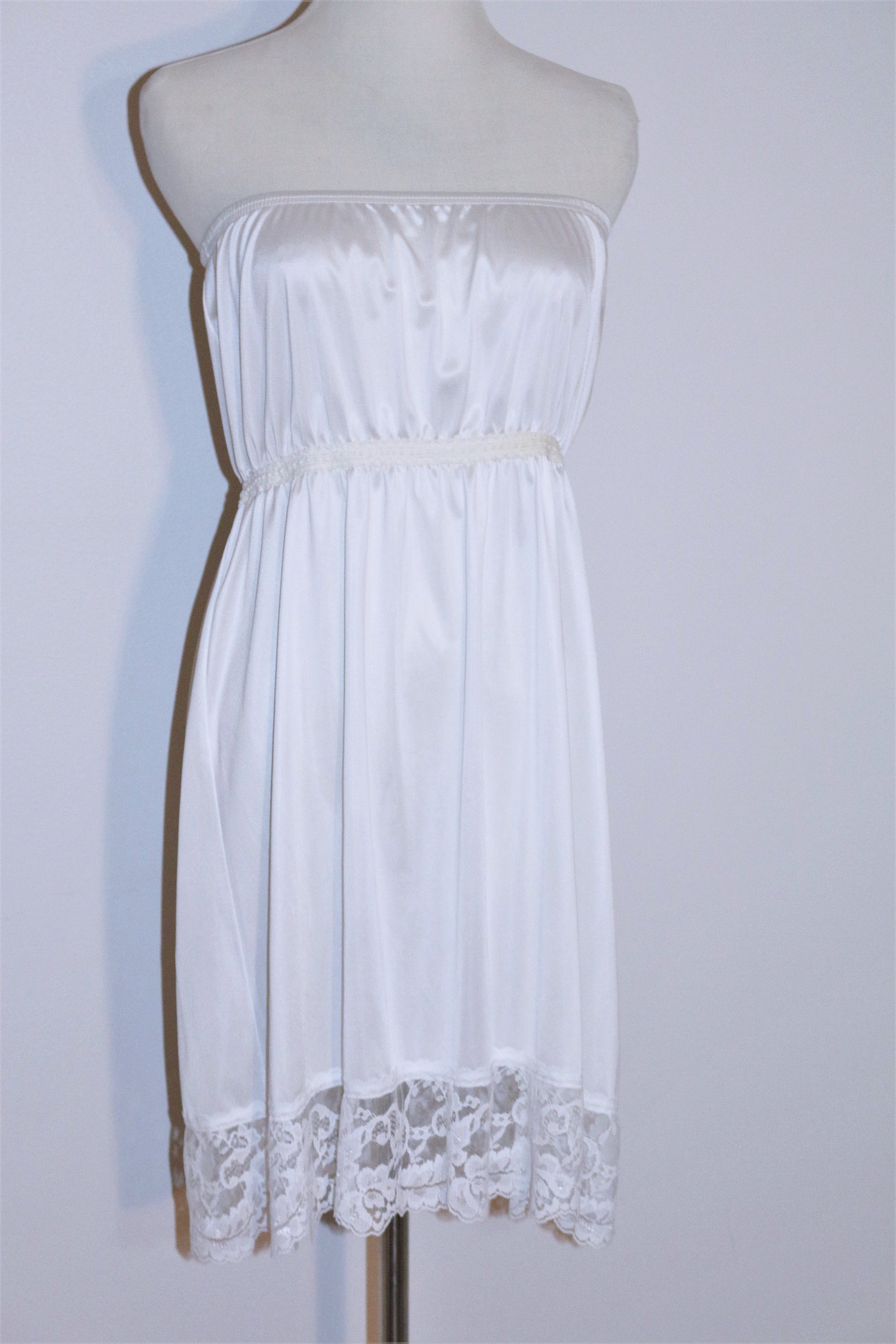 white strapless slip