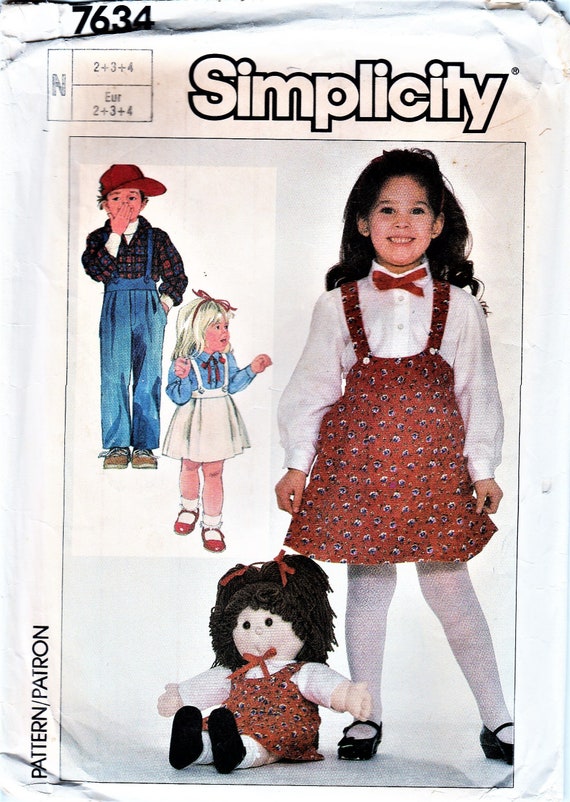 1980s Kids Sewing Pattern Jumper Skirt Pants Suspenders | Etsy