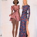 1970s Cottage Core Style Mini Maxi Dress Sewing Pattern, Pinafore Bodice, Ruffles, Puff Sleeves, Bikini Pants, Teen JR, Simplicity 5243, S