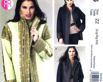 Reversible Jacket Sewing Pattern, Loose Fitting, 3 Sizes L to XXL 16 to 26, McCall's M6456, Uncut FF From 2011