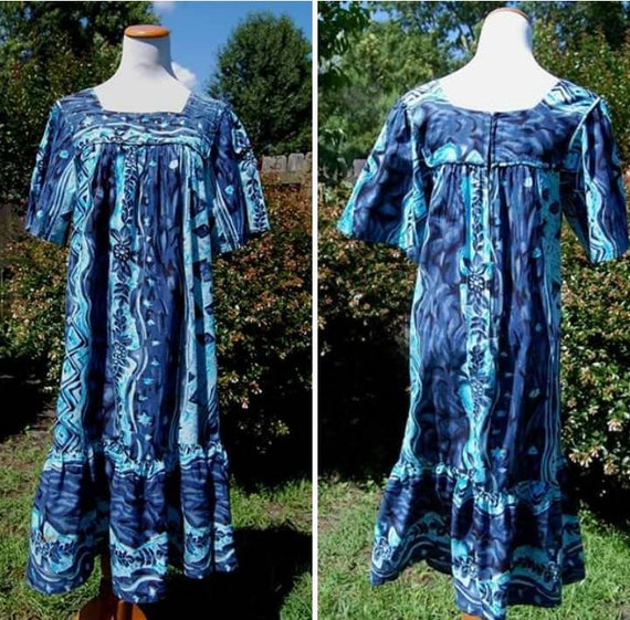 1970s Bohemian Dress Patio Dress Cotton Cover Up | Etsy