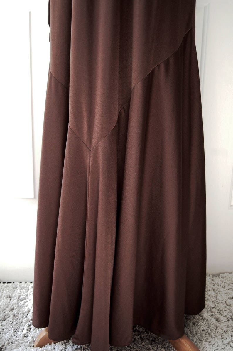 1970s Maxi Dress Brown Free Flowing Fluted Hem Line 70s Ursula | Etsy