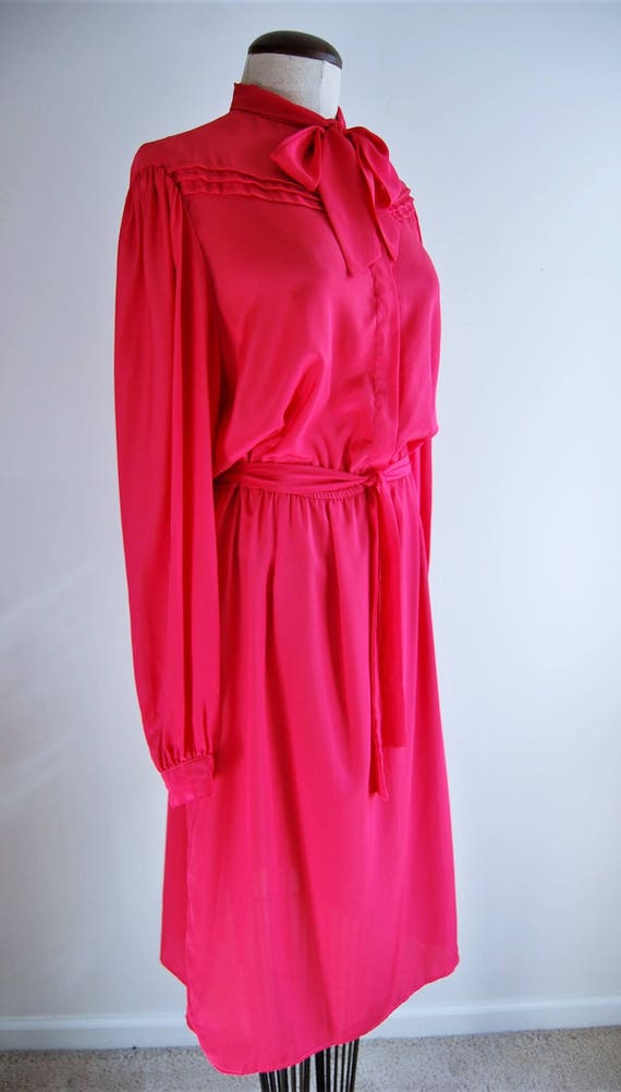 pink silk long sleeve dress