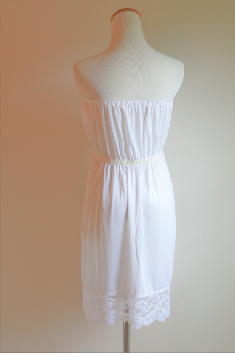 white strapless slip