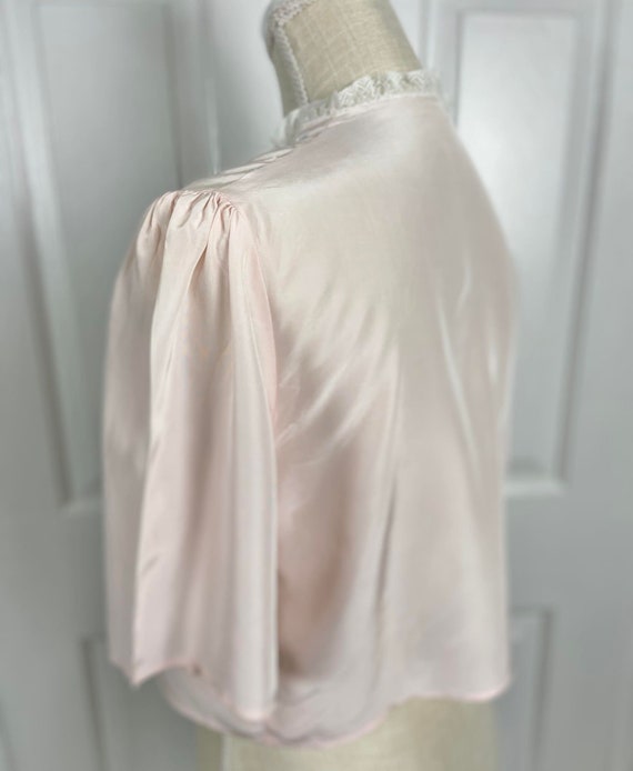 50s Pink Satin Bed Jacket, Bella Davis Vintage Li… - image 9
