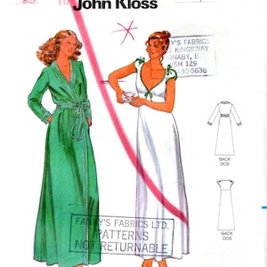 May include: Butterick pattern envelope with illustrations of a nightgown and a robe. The envelope includes the text "Quick! Butterick", "John Kloss", and "6370". The pattern is for a size 10.