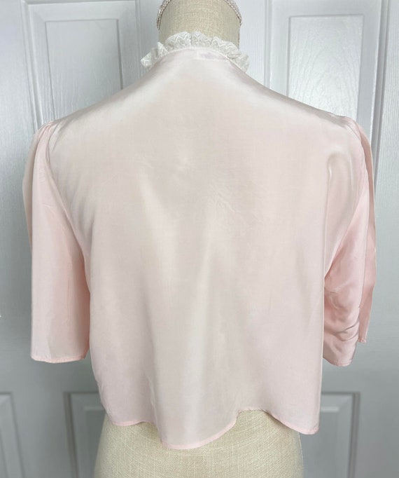 50s Pink Satin Bed Jacket, Bella Davis Vintage Li… - image 7