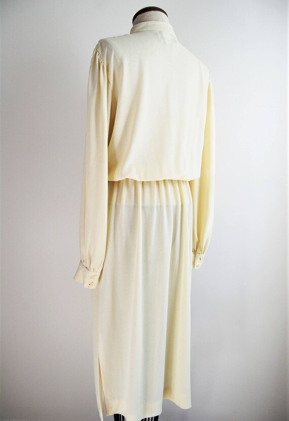 Vintage 1970s Ivory Chiffon Flared Midi Dress main image 1