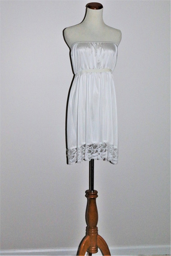 white strapless slip