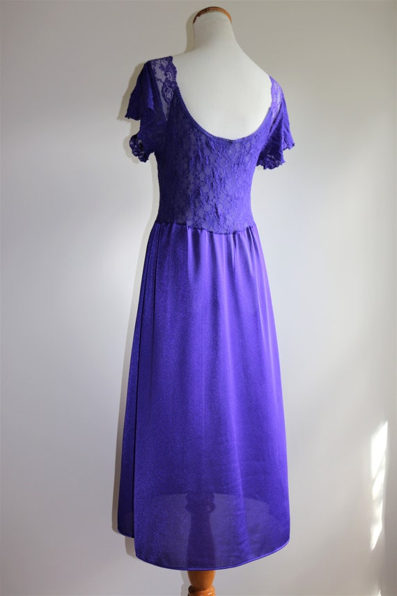 1980s Vintage Nightgown, Vassarette, Purple Lace … - image 2