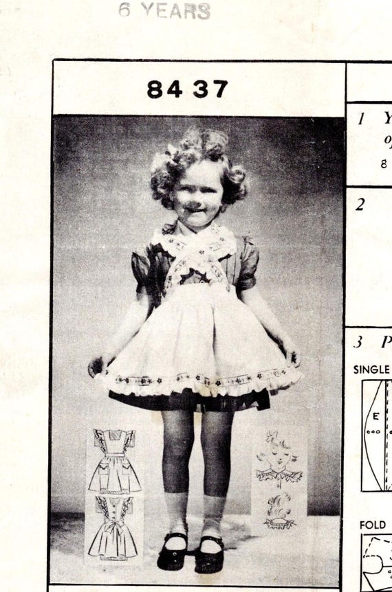 Padrão de suéter infantil estilo avental dos anos 1940: era da - Main Image