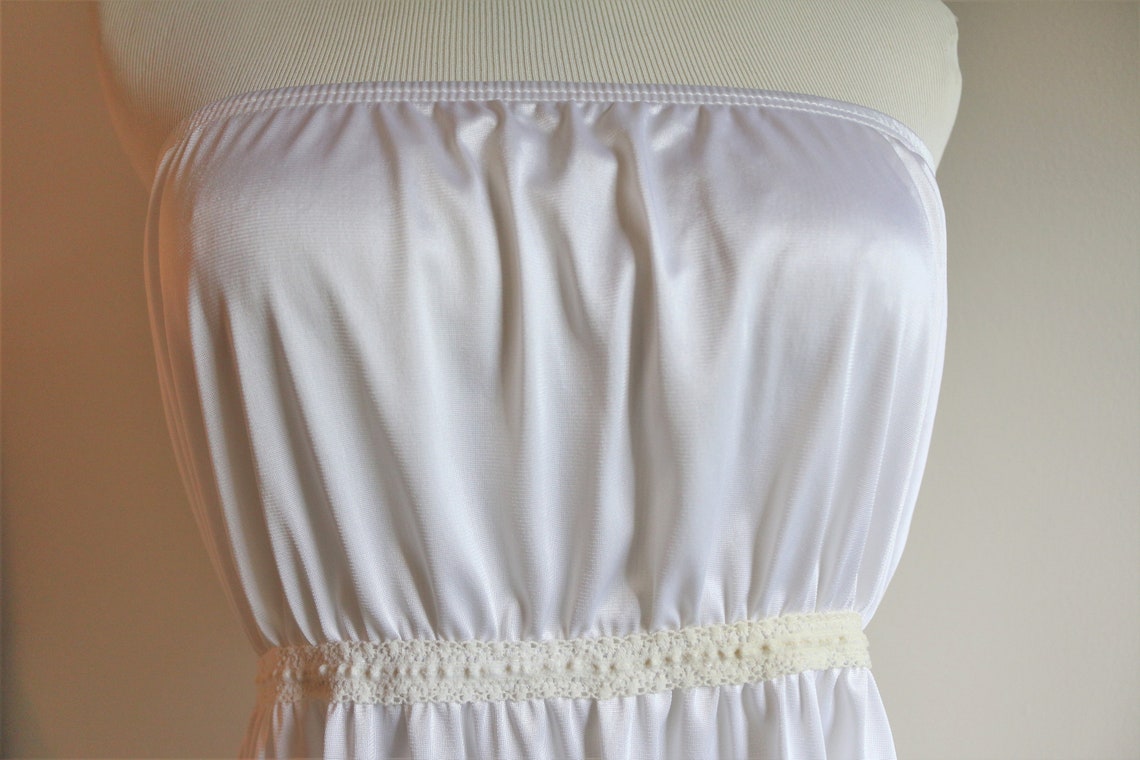 Vintage White Strapless Slip Upcycled Half Slip Nightgown | Etsy