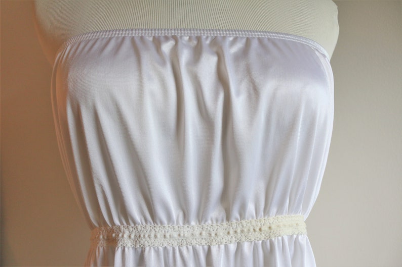 white strapless slip