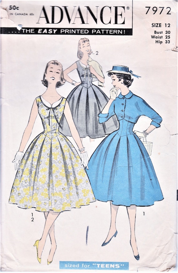 koel lancering rustig aan Jaren 1950 Jurk naaipatroon jaren 50 Mode Empire Jacket - Etsy België