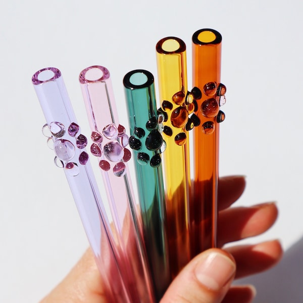 Glass Gem Drinking Straws - Colors