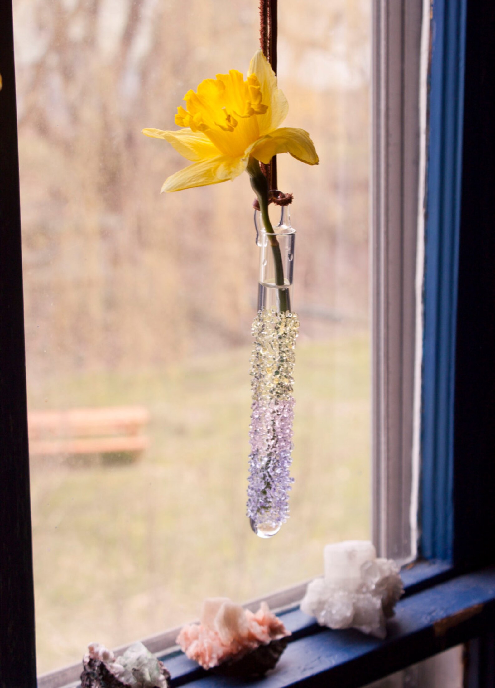 Glass Hanging Vase Spring Mix Etsy