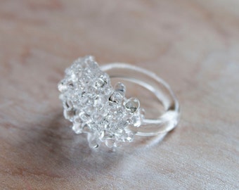 Glass Cluster Ring - Clear