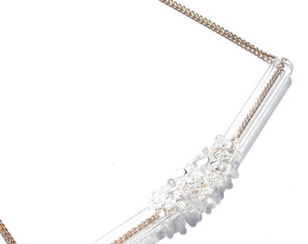 Glass Cluster Bar Necklace