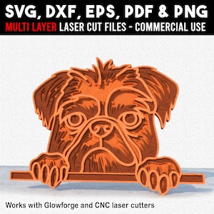 File tagliati al laser multistrato BRUSSELS GRIFFON Svg Dxf Eps Pdf e Png download immediati Router per legno CNC File multistrato 3D a strati
