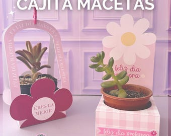 Modèle de jardinière (PDF, Studio et PNG) / Cadeau de jardinière / Boîtes personnalisées / Modèle Studio et PDF / Journée des enseignants