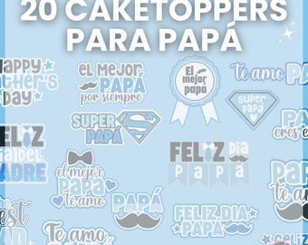 Father's Day cake toppers / Father's Day / Happy Father's Day / Dad / Studio format cutting files / Stationery for Dad / Happy Father's Day