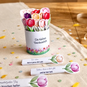 Incarto per Kinder Riegel "Un piccolo grazie" - Modello stampabile | Tulipani | Regalo per bambini | Idea regalo