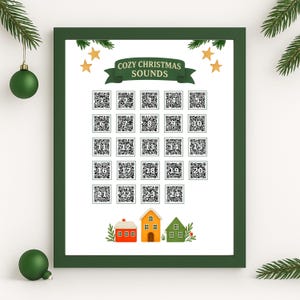 Musik Adventskalender 2026 Cozy Christmas | 24 Playlists für Kaminfeuer & Winterstimmung mit QR-Code | Digitales Geschenk PDF