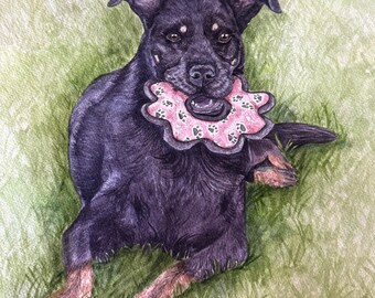 Custom Pet Portrait Watercolor • Hand-Painted Dog or Cat Painting from Photo • Personalized Pet Art Memorial Gift • Pet Lover Gift