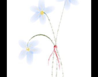 Tarjeta con diseño de flores en blanco en el interior 5x7 o 4x6 paquete de 10